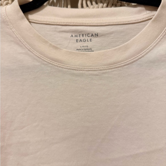 American Eagle Cream Short Sleeve Top Large – Embroidered Eyelet Detail - Picture 2 of 2